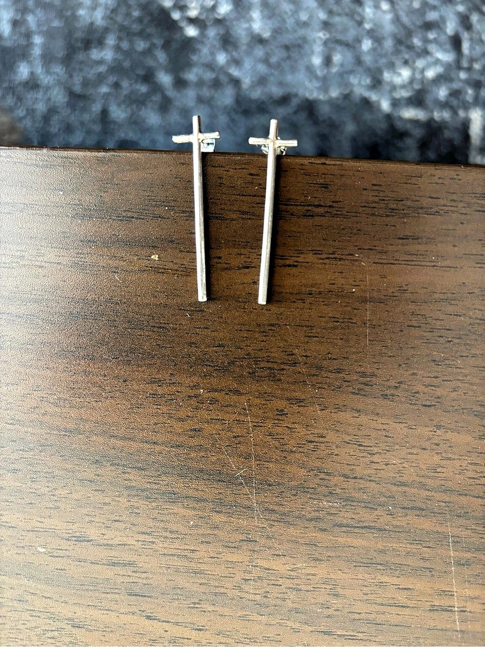 Silver Cross Stud Earrings Like New